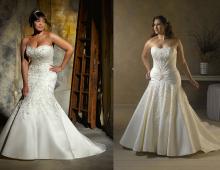 Коя сватбена рокля да изберете за момиче с голям размер: съвети за булките